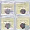 Image 2 : Lot of 4 x Canada Coloured 25-cent ICCS Certified MS-65. You will receive 2012 Brock, 2012 Tecumseh,