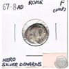 Image 1 : 67-8AD Roman Silver Nero Denarius in Fine condition (impaired).