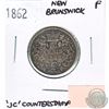 Image 1 : JC Counterstamped 1862 New Brunswick 20 cent Silver in Fine condition.