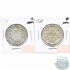 Image 1 : Set of Canadian Silver 50 cents. Dated 1914 & 1929. 2pcs