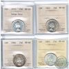 Image 1 : Estate Lot 4x Canada 1953-1965 25-cents ICCS Certified coins. You will receive the following dates: 