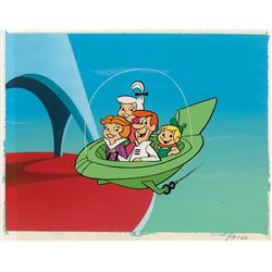 George, Jane, Judy, and Elroy publicity cel from The Jetsons