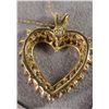 Image 3 : 14 K YELLOW GOLD DIAMOND HEART NECKLACE WITH 20" 14 K YELLOW GOLD CHAIN. 44