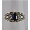 Image 1 : 10K YELLOW GOLD LAB CREATED BLUE &  WHITE SAPPHIRE MARQUISE RING SIZE 8. 1.5 DWT