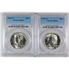 Image 1 : 2-1964-D KENNEDY HALF DOLLARS PCGS MS65 GEMS
