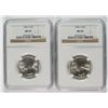 Image 1 : 2-1946-S WASHINGTON QUARTER NGC MS65 GEMS