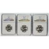 Image 1 : 3-1956 WASHINGTON QUARTERS NGC MS65 GEMS