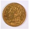 Image 1 : 1838 $2.5 GOLD CLASSIC HEAD XF LIGHT MARK ON REV.