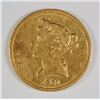 Image 1 : 1861 $5 GOLD LIBERTY XF