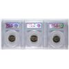 Image 2 : (3) 1941 Jefferson Nickels PCGS MS-65 FS Tough