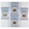 Image 1 : (2) 1944-D PCGS MS-66 & (2) 1945-P PCGS MS-65  SILVER JEFFERSON NICKELS