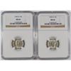 Image 1 : ( 2 ) 1940-D MERCURY DIMES, NGC MS-66