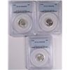 Image 1 : LOT OF ( 3 ) 1946 ROOSEVELT DIMES, PCGS MS-66 FULL BANDS
