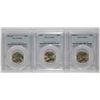 Image 1 : 3 WASHINGTON QUARTERS 1956-D, 57, 40-S PCGS MS-65