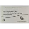 Image 4 : ( 2 ) 2014 SILVER AMERICA THE BEAUTIFUL QUARTER PROOF SETS ORIG BOXES/CERTS