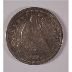 1876-S SEATED QUARTER VF/XF
