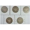Image 2 : (5) 1904-S BARBER HALF DOLLARS