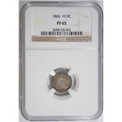 1866 PROOF SEATED HALF DIME NGC PF-65