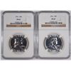 Image 1 : 2-1961 FRANKLIN HALF DOLLARS NGC PROOF 67 SUPERB!
