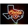 Image 1 : Coors Texas with Heart, OLD NEON Sign, 27"x27", NO SHIPPING, PICK-UP ONLY, Shape of State of Texas