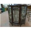 Image 1 : British Queen Anne 2 dr. Curio Cabinet with shelves, Burl Walnut, Old. 41"x14"x47" Pick-Up, NO SHIP