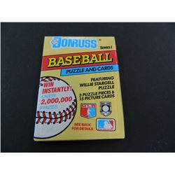 Six (6) Unopened Packs of 1991 Donruss Baseball Cards, 15 cards per pack + 3 puzzle pieces
