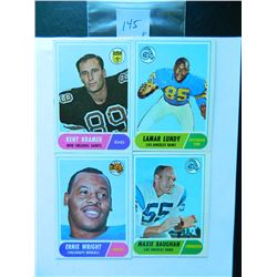Four (4) 1968 Topps Football Cards incl. #80 Lamar Lundy, #210 Maxie Baughan, #134 Kent Kramer