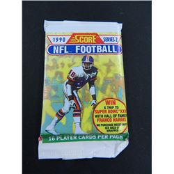 Six (6) Unopened Packs of 1990 Score Series 2 Football Cards, 16 cards per pack, all one money