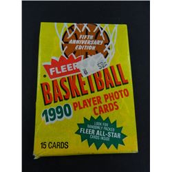 Six (6) Unopened Packs of 1990 Fleer Basketball Cards, 15 Cards per pack, all one money, Unopened