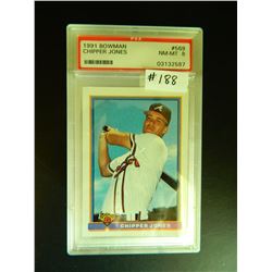 1991 Bowman #569 Chipper Jones ROOKIE CARD! PSA GRADED NM-MT 8