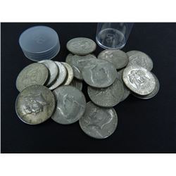 Roll of 20 (Twenty) 40% Silver Kennedy 1/2 Dollars,  Possible Date Range 1965-1969, All One Money