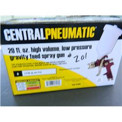 20 fl. oz. high volume, low pressure gravity feed spray gun, New in Box, Central Pneumatic