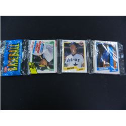 1990 Fleer Baseball Unopened Rack Pack, 45 cards plus 3 logo stickers