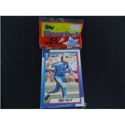 (2) Two 1990 Topps Rack Packs, 42 cards per pack plus one All-Star Card, Unopened