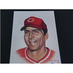 Johnny Bench 8"x10" Print by Ron Lewis, 1989, Only 5000 made, each piece is #'d