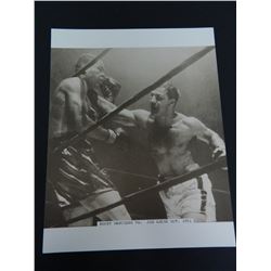 11 x12  Sepia Toned Photo of Rocky Marciano vs. Joe Louis Oct. 1951