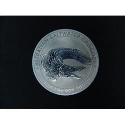 Australia Saltwater Croc, One Ounce .999 Fine Silver