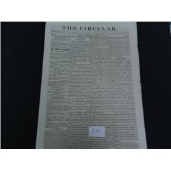 1850's The Circular Newspaper (Oneida, NY) Guaranteed Old!