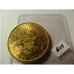 Gold 1899-S $20 Liberty Head Double Eagle, Pre-'33 Gold from Austin, Texas Estate, AGW=.9675 ounce