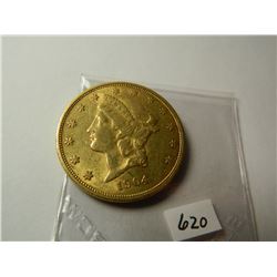 Gold 1904 $20 Liberty Head Double Eagle, Pre-'33 Gold from Austin, Texas Estate, AGW=.9675 ounce