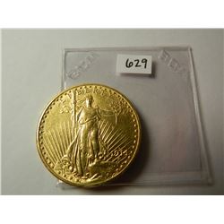 Gold 1914-D $20 Saint-Gaudens Double Eagle, AGW=.9675 ounce, Austin, Texas Estate