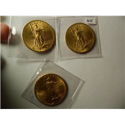 (3) Three Gold 1924 $20 Saint-Gaudens Double Eagle, AGW=.9675 oz. each, Austin, Texas Estate Gold