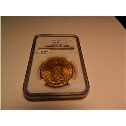 1924 GOLD $20 U.S. Double Eagle, St. Gaudens, AGW = .9675 Ounce, NGC Graded MS62, Nice Double Eagle