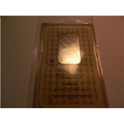 PLATINUM Engelhard One Ounce .9995 fine Platinum Ingot in Assay.