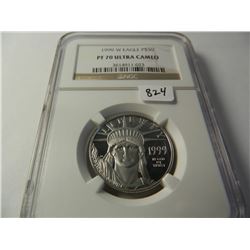 Platinum 1999-W U.S. $50 Eagle, NGC PF70 UCAM, 1/2 Ounce Platinum