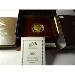 2010-W Gold U.S. $50 Buffalo Proof, One Ounce Fine Gold, in U.S. Mint Presentation Box