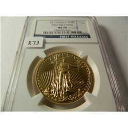 2013 Gold $50 U.S. Eagle, NGC MS70 First Releases, One Ounce Fine Gold