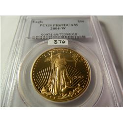 Gold 2004-W $50 U.S. Eagle, PCGS PR69DCAM, One Ounce Fine Gold