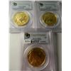 Image 1 : (3) Three Gold 2013 $50 U.S. Buffalo, PCGS MS69 First Strike, One Ounce Fine Gold Each
