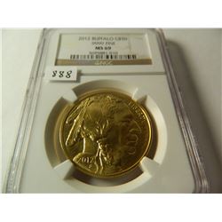 Gold 2012 $50 U.S. Buffalo, NGC MS69, One Ounce Fine Gold